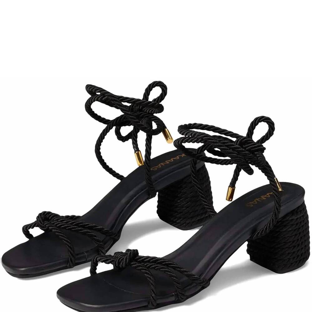 NEW KAANAS women's selena knotted heels in black - Picture 3 of 5